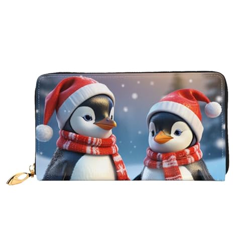 KARFPP Rechteckige Geldbörse mit schönem Kolibri-Druck, luxuriös, modisch und funktional, Geschenk für jeden Anlass, Winter-Weihnachts-Pinguine, Einheitsgröße von KARFPP