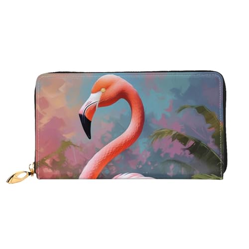 KARFPP Rechteckige Premium-Geldbörse mit Flamingo-Druck, luxuriös, modisch und funktional, Geschenk für jeden Anlass, Flamingo, Einheitsgröße von KARFPP