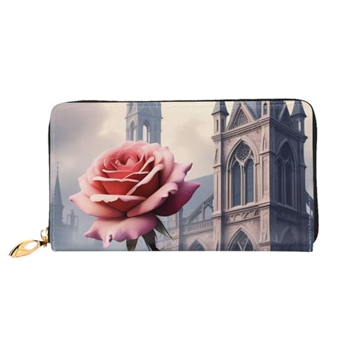 KARFPP Rechteckige Premium-Geldbörse mit Indianer-Druck, luxuriös, modisch und funktional, Geschenk für jeden Anlass, Gothic Rose, Einheitsgröße von KARFPP