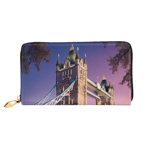 KARFPP Red Phone Booth London Street Print Premium rechteckige Geldbörse – luxuriös, modisch und funktional – Geschenk für jeden Anlass, Night London Tower Bridge, Einheitsgröße von KARFPP