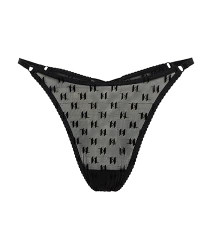 KARL LAGERFELD B.V Damen Monogram Mesh Thong Underwear, Schwarz, M EU von KARL LAGERFELD