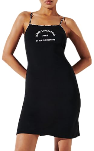 KARL LAGERFELD B.V Damen Rue St Guillame Logo Open Back Beach Dress Sunsuit, Schwarz, M EU von KARL LAGERFELD B.V