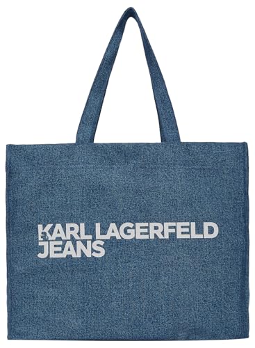KARL LAGERFELD JEANS Damen Essential Logo Shopper Blau, One size von KARL LAGERFELD JEANS