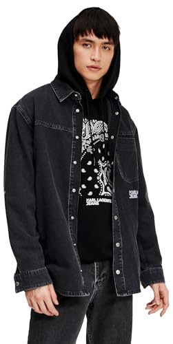 KARL LAGERFELD JEANS DENIMHEMD MIT REGELMÄSSIGEM Bein, Mittelgrau, XL von KARL LAGERFELD JEANS