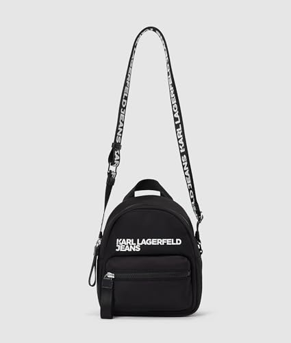 KARL LAGERFELD JEANS Damen Essential Nylon Mini Back Pack Crossbody Schwarz, One size von KARL LAGERFELD JEANS