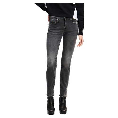 KARL LAGERFELD JEANS, Damen, Mid Rise Slim Denim, Slim Leg, Washed Black, 2430 von KARL LAGERFELD JEANS