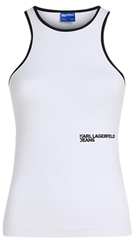 KARL LAGERFELD JEANS Damen Milano Racer Tank Regular Fit, Weiss, L von KARL LAGERFELD JEANS