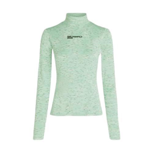 KARL LAGERFELD JEANS Damen Rollkragenpullover Regular Fit, Blau, XS von KARL LAGERFELD JEANS