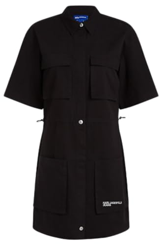 KARL LAGERFELD JEANS Damen Utility Casual Dress, Schwarz, L EU von KARL LAGERFELD JEANS
