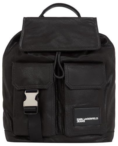 KARL LAGERFELD JEANS Damen Utility Coated Dnm Rucksack Schwarz, One size von KARL LAGERFELD JEANS