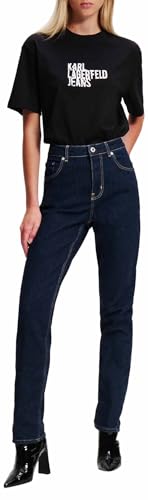 KARL LAGERFELD JEANS Damen High Rise Tapered Denim Konisch Zulaufendes Bein, Blau, 3032 von KARL LAGERFELD JEANS