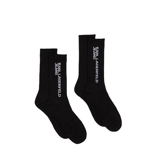 KARL LAGERFELD JEANS, Herren, Essential Logo Socken, 2Er-Pack, Schwarz, 38/42 von KARL LAGERFELD JEANS