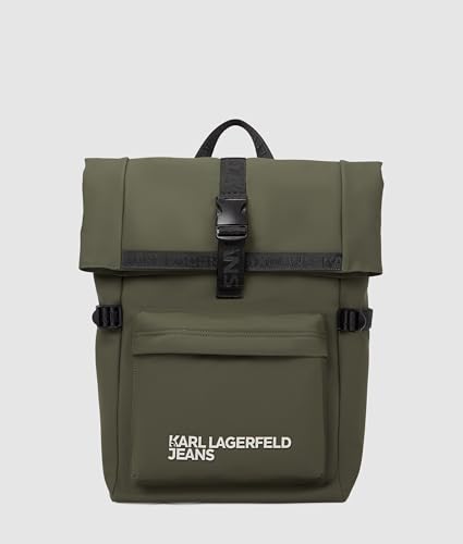 KARL LAGERFELD JEANS Herren Beschichteter PuRucksack Grün, One size von KARL LAGERFELD JEANS
