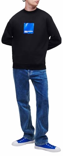 KARL LAGERFELD JEANS, Herren, Box Logo Sweat, Regular Fit, Schwarz, L von KARL LAGERFELD JEANS
