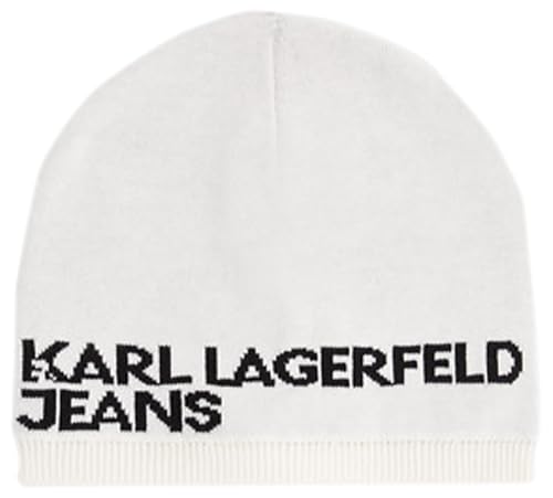 KARL LAGERFELD JEANS Herren Einlagige LogoMütze Weiss, One Size von KARL LAGERFELD JEANS