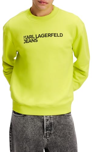KARL LAGERFELD JEANS Herren Essential Logo Sweat Normale Passform, Gelb, M von KARL LAGERFELD JEANS