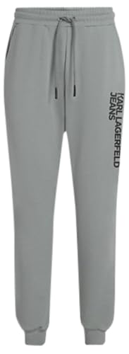 KARL LAGERFELD JEANS Herren Essential Logo Sweatpant Slim Fit, Grau, S von KARL LAGERFELD JEANS