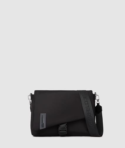 KARL LAGERFELD JEANS Herren Gepolsterte NylonMessengerTasche Schwarz, One size von KARL LAGERFELD JEANS