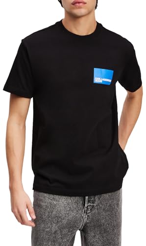 KARL LAGERFELD JEANS, Herren, Regular Kurzarm-T-Shirt Mit Box-Logo, Normale Passform, Schwarz, L von KARL LAGERFELD JEANS