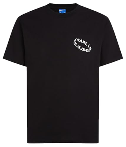 KARL LAGERFELD JEANS Herren Normales KurzarmT-Shirt Mit Mehreren Ringen Normale Passform, Schwarz, L von KARL LAGERFELD JEANS