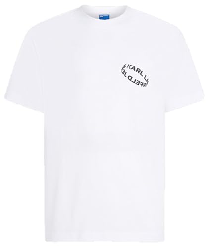 KARL LAGERFELD JEANS Herren Normales KurzarmT-Shirt Mit Mehreren Ringen Normale Passform, Weiss, L von KARL LAGERFELD JEANS