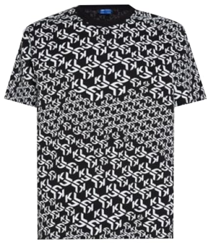 KARL LAGERFELD JEANS Herren Normales KurzarmT-Shirt Mit MonogrammLogo Normale Passform, Mehrfarbig, M von KARL LAGERFELD JEANS