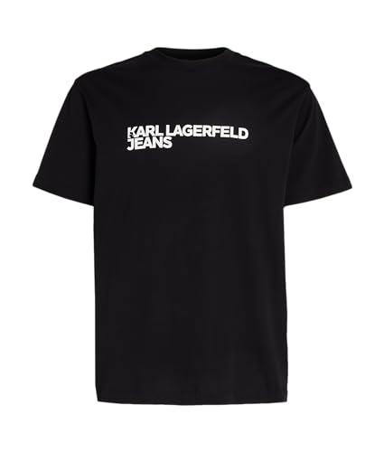 KARL LAGERFELD JEANS Herren Regular Kurzarm Essential Logo T-Shirt Normale Passform, Schwarz, L von KARL LAGERFELD JEANS