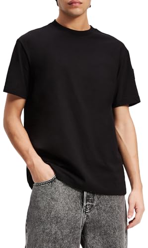 KARL LAGERFELD JEANS Herren Regular KurzarmT-Shirt Mit GummiPatch Normale Passform, Schwarz, M von KARL LAGERFELD JEANS