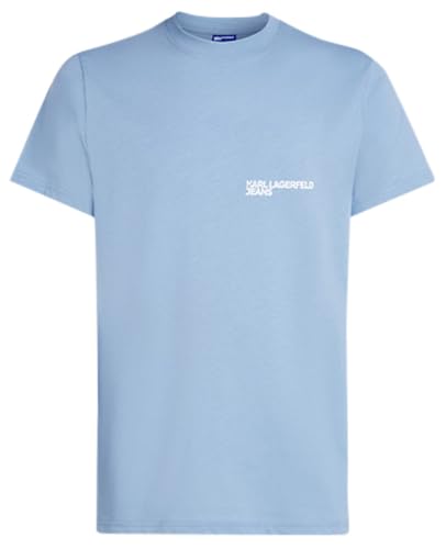 KARL LAGERFELD JEANS Herren Schlankes KurzarmEssentialLogoT-Shirt Slim Fit, Blau, L von KARL LAGERFELD JEANS