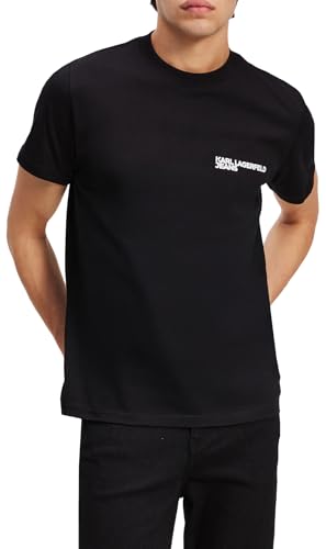 KARL LAGERFELD JEANS, Herren, Schlankes Kurzarm-Essential-Logo-T-Shirt, Slim Fit, Schwarz, L von KARL LAGERFELD JEANS