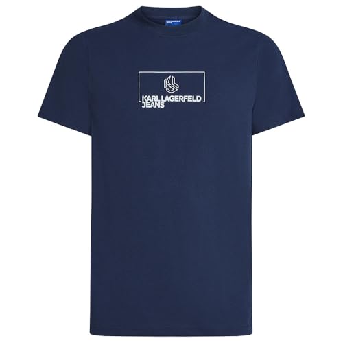 KARL LAGERFELD JEANS Herren Schlankes KurzarmT-Shirt Mit LogoUmrandung Slim Fit, Schwarz, L von KARL LAGERFELD JEANS