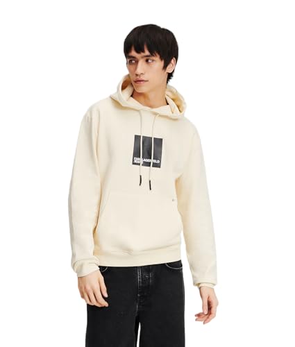 KARL LAGERFELD JEANS Logo-Hoodie MIT Regular-FIT-Muster, GRAU, M von KARL LAGERFELD JEANS