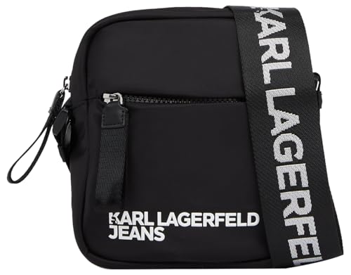 KARL LAGERFELD JEANS Men's Essential Nylon Crossbody, Black von KARL LAGERFELD JEANS