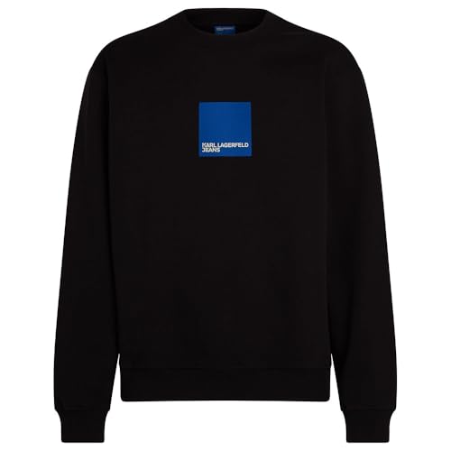 KARL LAGERFELD JEANS Herren Box Logo Sweat Normale Passform, Schwarz, M von KARL LAGERFELD JEANS