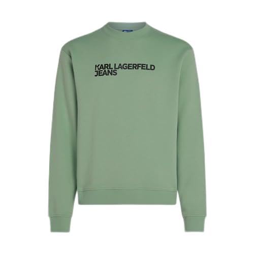 KARL LAGERFELD JEANS Men's REG Essential Logo Sweat Sweatshirt, Granite Green, L von KARL LAGERFELD JEANS