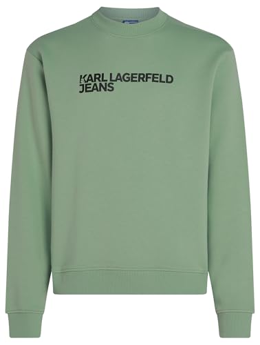 KARL LAGERFELD JEANS Herren Essential Logo Sweat Normale Passform, Grün, S von KARL LAGERFELD JEANS