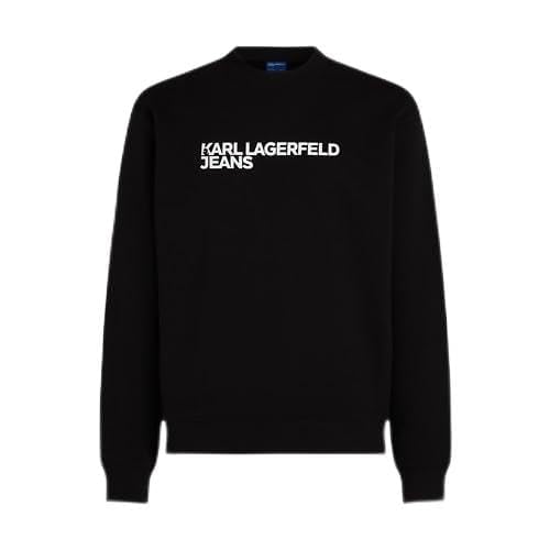 KARL LAGERFELD JEANS Men's REG Essential Logo Sweat Sweatshirt, Black, L von KARL LAGERFELD JEANS