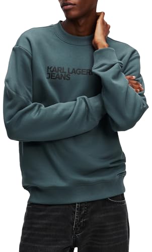 KARL LAGERFELD JEANS, Herren, Essential Logo Sweat, Normale Passform, Dunkelschiefergrau, L von KARL LAGERFELD JEANS
