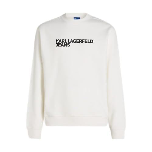 KARL LAGERFELD JEANS Men's REG Essential Logo Sweat Sweatshirt, White, XXL von KARL LAGERFELD JEANS