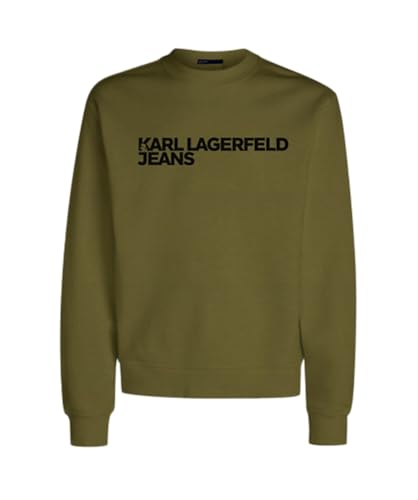 KARL LAGERFELD JEANS Herren Essential Logo Sweat Normale Passform, Grün, S von KARL LAGERFELD JEANS