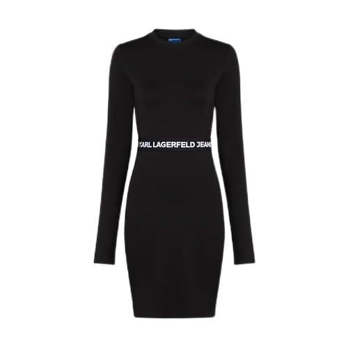 KARL LAGERFELD JEANS, Damen, Milano-Kleid, Regular Fit, Schwarz, L von KARL LAGERFELD JEANS