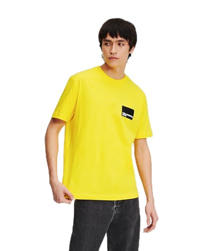 KARL LAGERFELD JEANS, Herren, Regular Kurzarm-T-Shirt Mit Box-Logo, Normale Passform, Cybergelb, L von KARL LAGERFELD JEANS