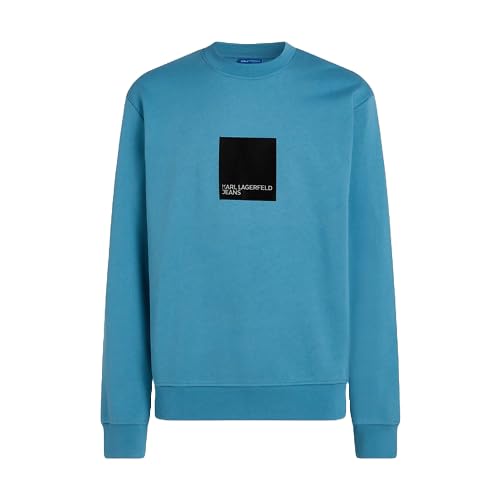 KARL LAGERFELD JEANS Herren Box Logo Sweat Normale Passform, Blau, XL von KARL LAGERFELD JEANS