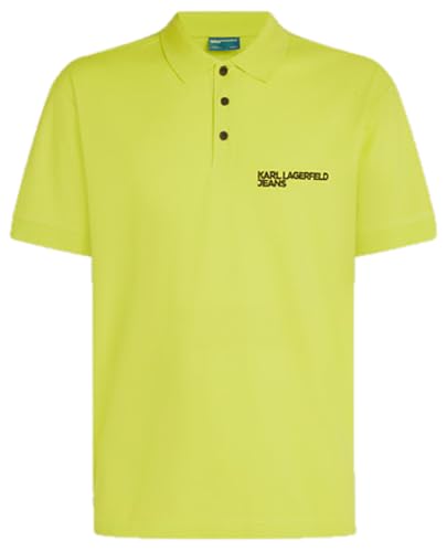 KARL LAGERFELD JEANS Herren Regular Pique Polo Normale Passform, Gelb, L von KARL LAGERFELD JEANS