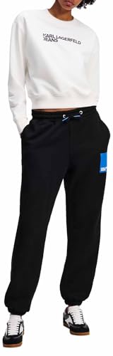 KARL LAGERFELD JEANS, Damen, Relaxed Sweatpant, Relaxed Fit, Schwarz, L von KARL LAGERFELD JEANS