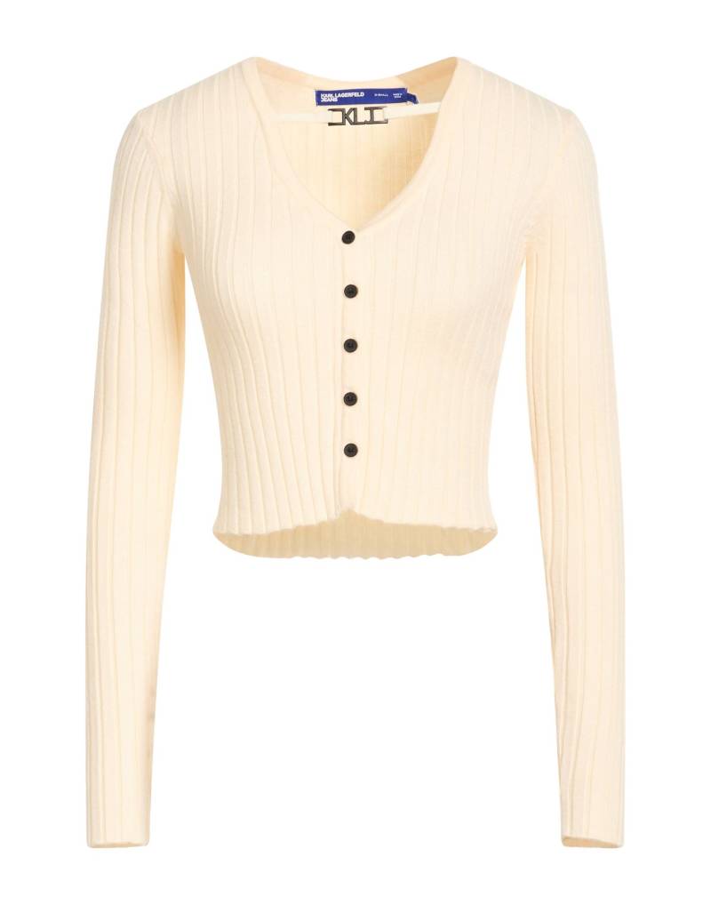 KARL LAGERFELD JEANS Strickjacke Damen Cremeweiß von KARL LAGERFELD JEANS