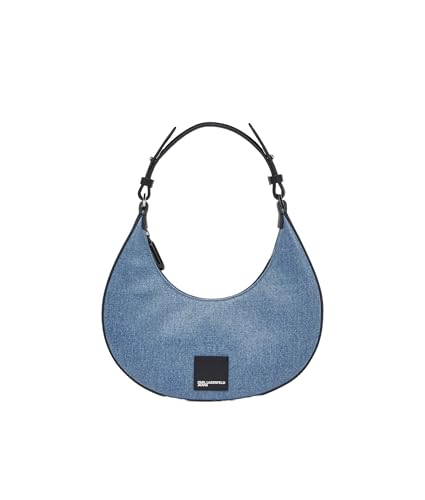 KARL LAGERFELD JEANS, Damen, Box Logo Halfmoon Bag, Beschichtet Blau, Einheitsgröße von KARL LAGERFELD JEANS