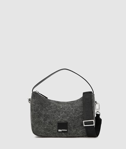 KARL LAGERFELD JEANS Damen Box Logo Soft Mini Hobo Schwarz, One size von KARL LAGERFELD JEANS