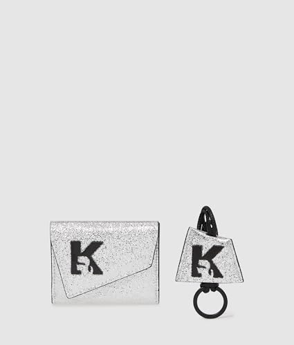 KARL LAGERFELD JEANS Damen Geo Bifold Key Chain ​​Shiny Gift Pack Silber, One Size von KARL LAGERFELD JEANS