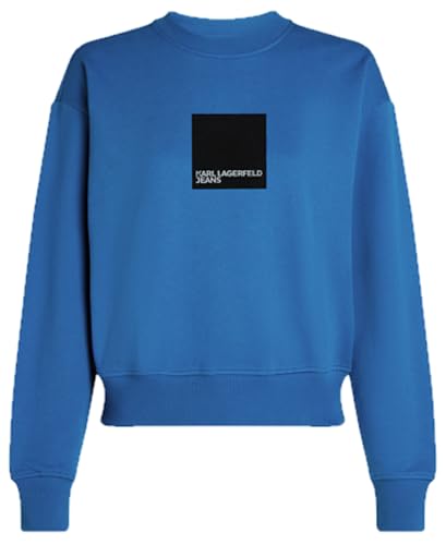 Karl Lagerfeld Jeans, Damen, Box Logo Sweat, Regular Fit, KLJ Blue, L von KARL LAGERFELD JEANS